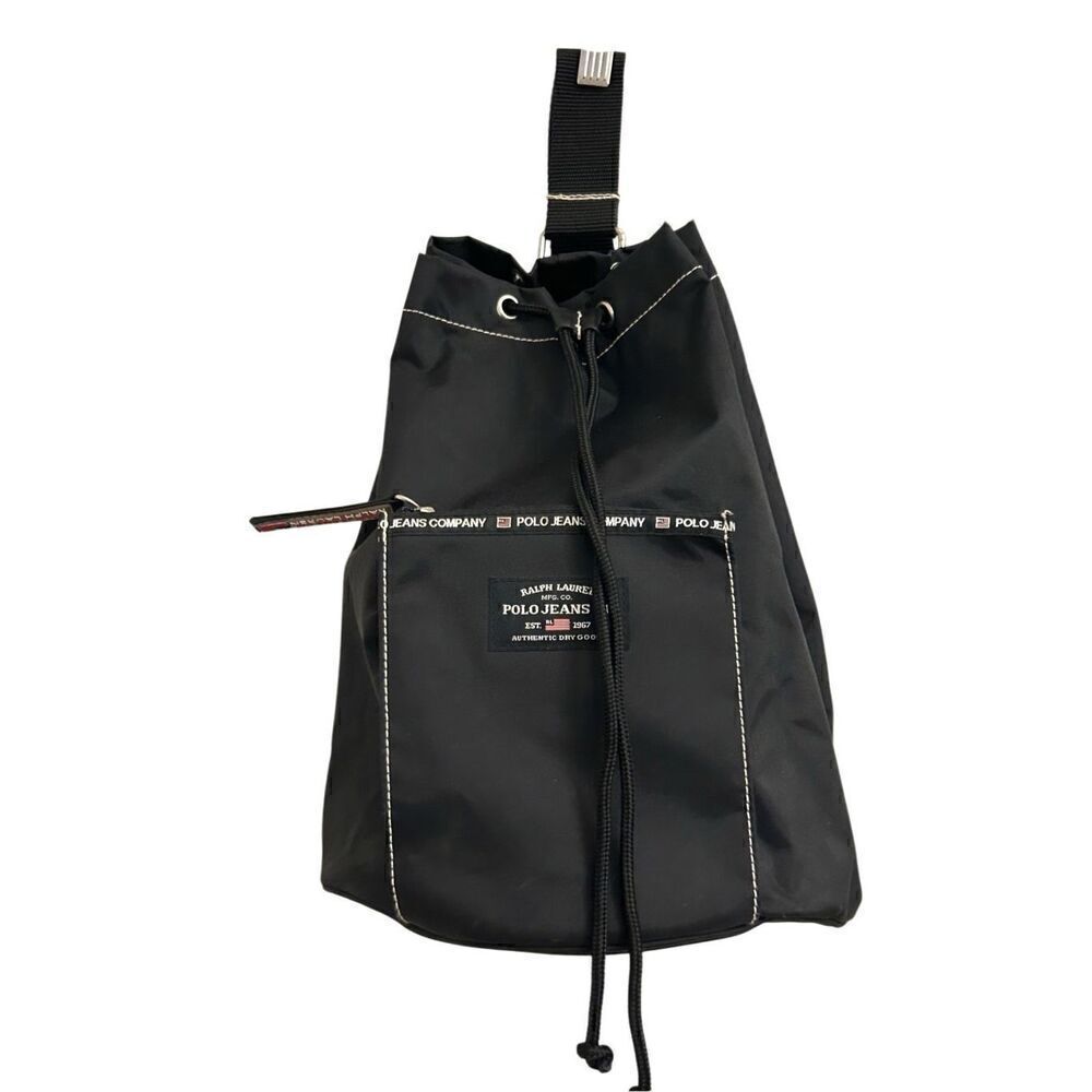 Vintage Y2K Polo Ralph Lauren Nylon sling back pack black